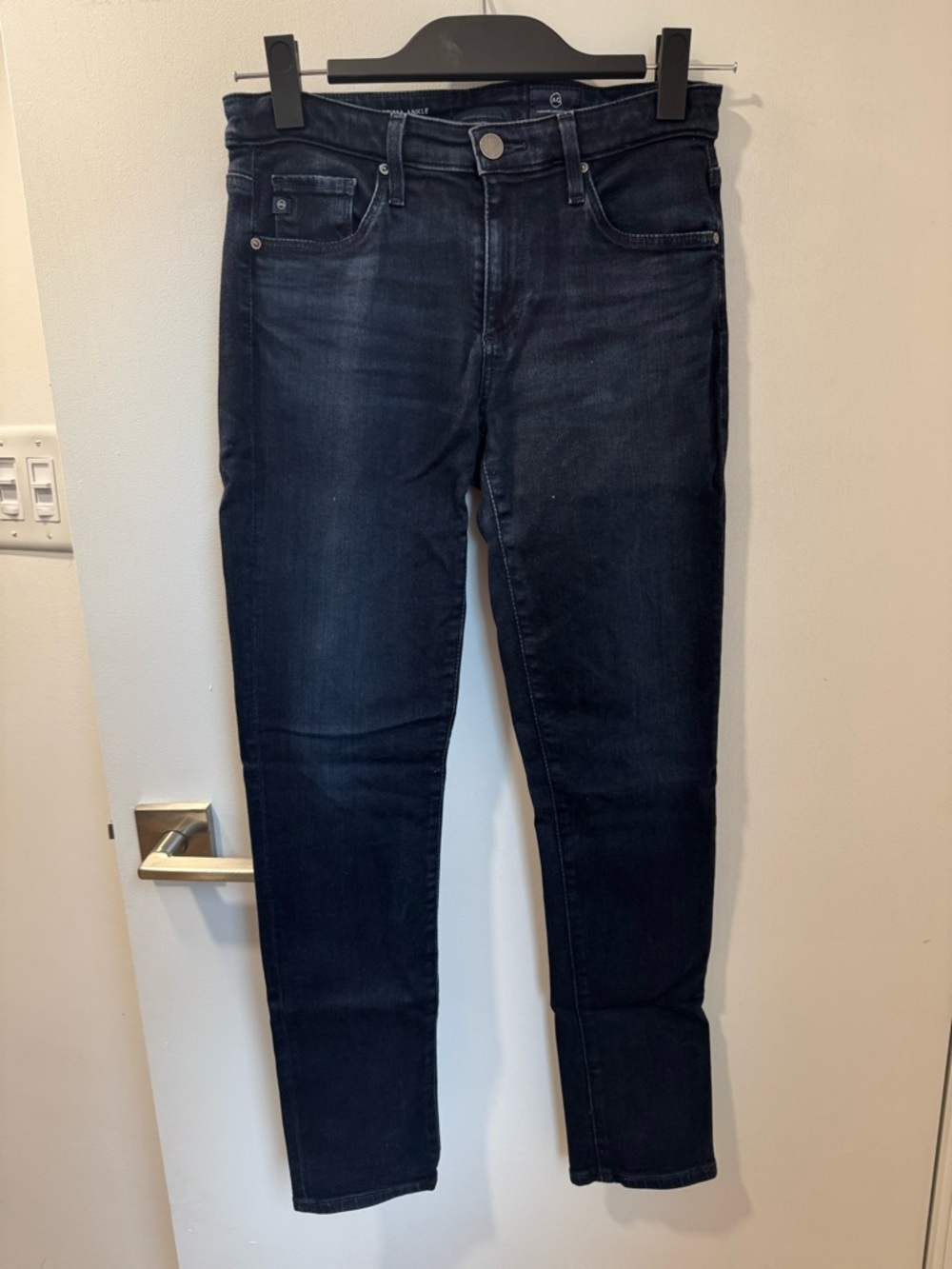 Ag Adriano Goldschmied Women's Ankle Cropped Jeans in Dark Blue